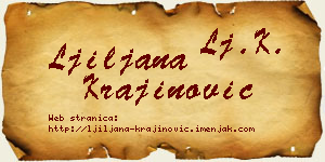 Ljiljana Krajinović vizit kartica